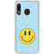 Blue Happy Face Galaxy A20 Clear Case